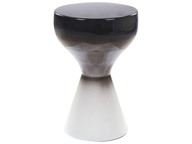 Side Table Black and White Iron Metal 30 x 30 cm Accent End Table Decor Display Design Beliani