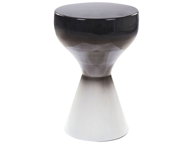 Side Table Black and White Iron Metal 30 x 30 cm Accent End Table Decor Display Design Beliani