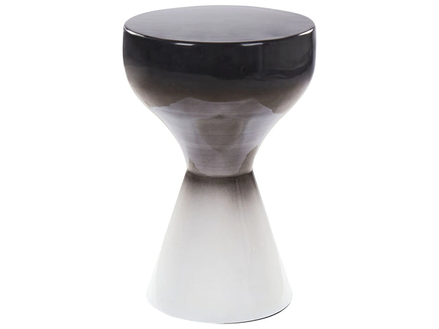 Side Table Black and White Iron Metal 30 x 30 cm Accent End Table Decor Display Design Beliani