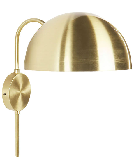 Wall Lamp Gold Steel Metal Shade Single Light Point Retro Glamour Lighting Beliani
