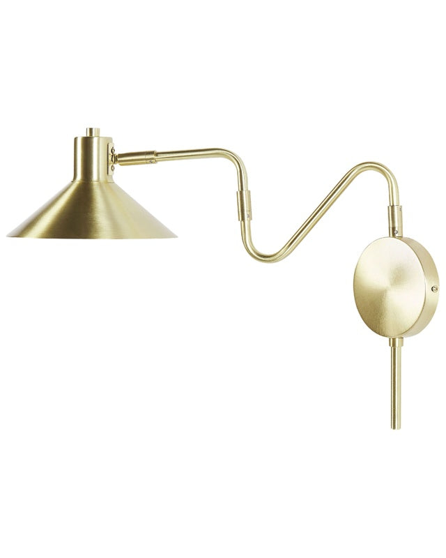 Wall Lamp Gold Metal Sconce Adjustable Shade Beliani