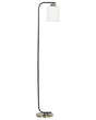 Floor Lamp Black and Brass Metal with White Glass Shade Modern Industrial Design Beliani