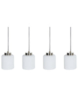 Pendant Lamp Hanging Light Black and Brass Metal with 4 White Glass Shades Modern Industrial Design Beliani
