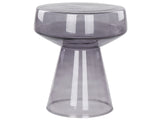 Side End Table Transparent Grey Glass 37 x 37 x 43 cm Coffee Console Oval Designer Shape Living Room Modern Beliani