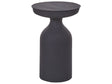 Side Table Black Iron 33 x 33 x 50 cm Round Top Oval Shape Coffee End Console Living Room Bedroom Modern Beliani