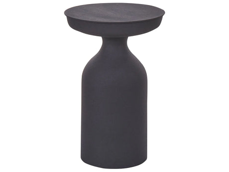 Side Table Black Iron 33 x 33 x 50 cm Round Top Oval Shape Coffee End Console Living Room Bedroom Modern Beliani