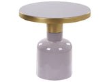 Side Table Violet Brass Iron  45 cm Round Top Oval Shape Coffee End Console Living Room Bedroom Modern Beliani