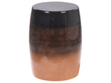 Accent Side Table Golden Brown and Black Iron  28 cm  Round Top Drum Shape Modern Style Living Room Bedroom Beliani