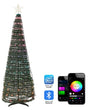 LED Christmas Tree Green App-Controlled Colour Changing 188 cm with Timer and Switch Christmas Decoration Living Room Beliani