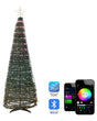 LED Christmas Tree Green App-Controlled Colour Changing 160 cm with Timer and Switch Christmas Decoration Living Room Beliani