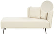 Chaise Lounge White Right Hand Boucle Fabric Upholstery with Decorative Cushions Metal Legs Modern Design Living Room Beliani