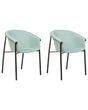 Set of 2 Dining Chairs Mint Green Fabric Upholster Contemporary Modern Design Dining Room Seating Beliani