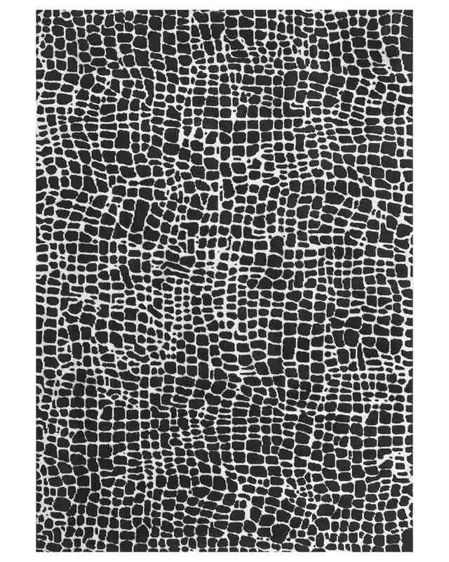 Area Rug Black and White Polyester Cotton Backing 160 x 230 cm Decorative Floor Mat Modern Design Living Room Bedroom Beliani