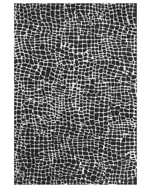 Area Rug Black and White Polyester Cotton Backing 200 x 300 cm Decorative Floor Mat Modern Design Living Room Bedroom Beliani