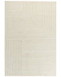 Area Rug Beige Wool 160 x 230 cm Striped Pattern Solid Colour Modern Minimalistic Living Room Rug Beliani
