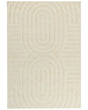 Area Rug Beige Wool 160 x 230 cm Geometric Pattern Solid Colour Modern Minimalistic Living Room Rug Beliani