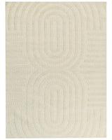 Area Rug Beige Wool 300 x 400 cm Geometric Pattern Solid Colour Modern Minimalistic Living Room Rug Beliani