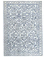 Area Rug Blue and White Polyester 160 x 230 cm Geometric Pattern Solid Colour Modern Minimalistic Living Room Rug Beliani