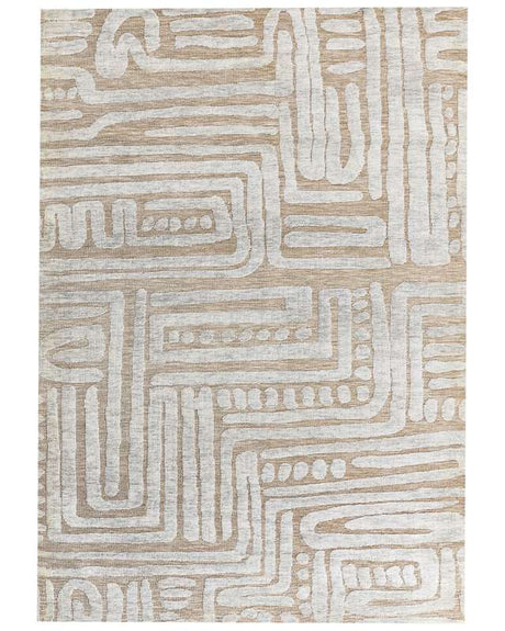 Area Rug Beige Polyester 160 x 230 cm Geometric Pattern Solid Colour Modern Minimalistic Living Room Rug Beliani