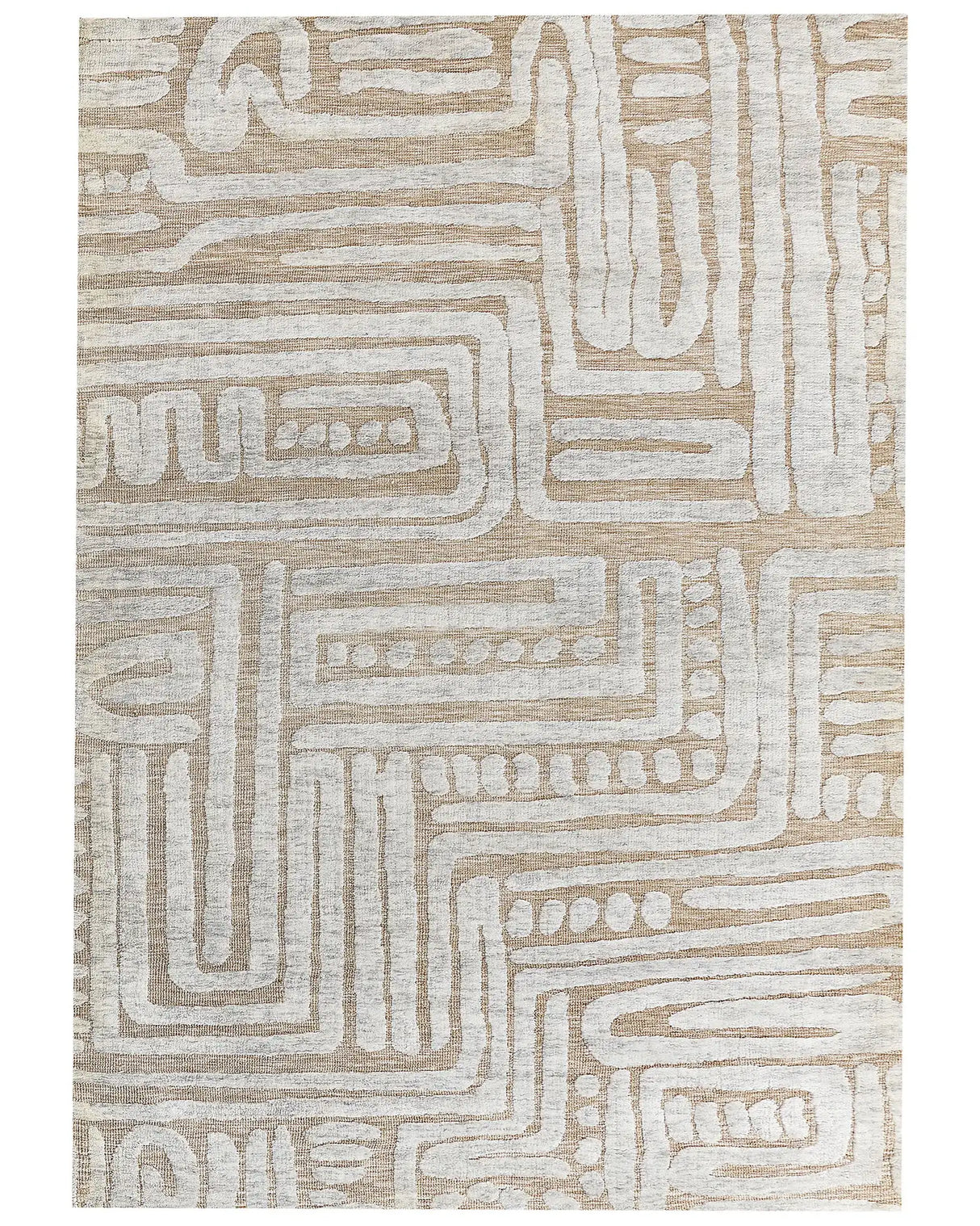 Area Rug Beige Polyester 160 x 230 cm Geometric Pattern Solid Colour Modern Minimalistic Living Room Rug Beliani