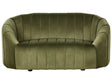 2 Seater Sofa Dark Green Velvet Contemporary Retro Design Tufted Seat Low Back Beliani
