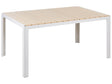 Garden Table Beige Wood and White Aluminium Frame Plywood 6 Seater Rust UV Resistant Modern Beliani