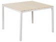 Garden Table Beige Plastic Wood and White Powder Coated Aluminium Frame UV Rust Resistant Modern Design Beliani