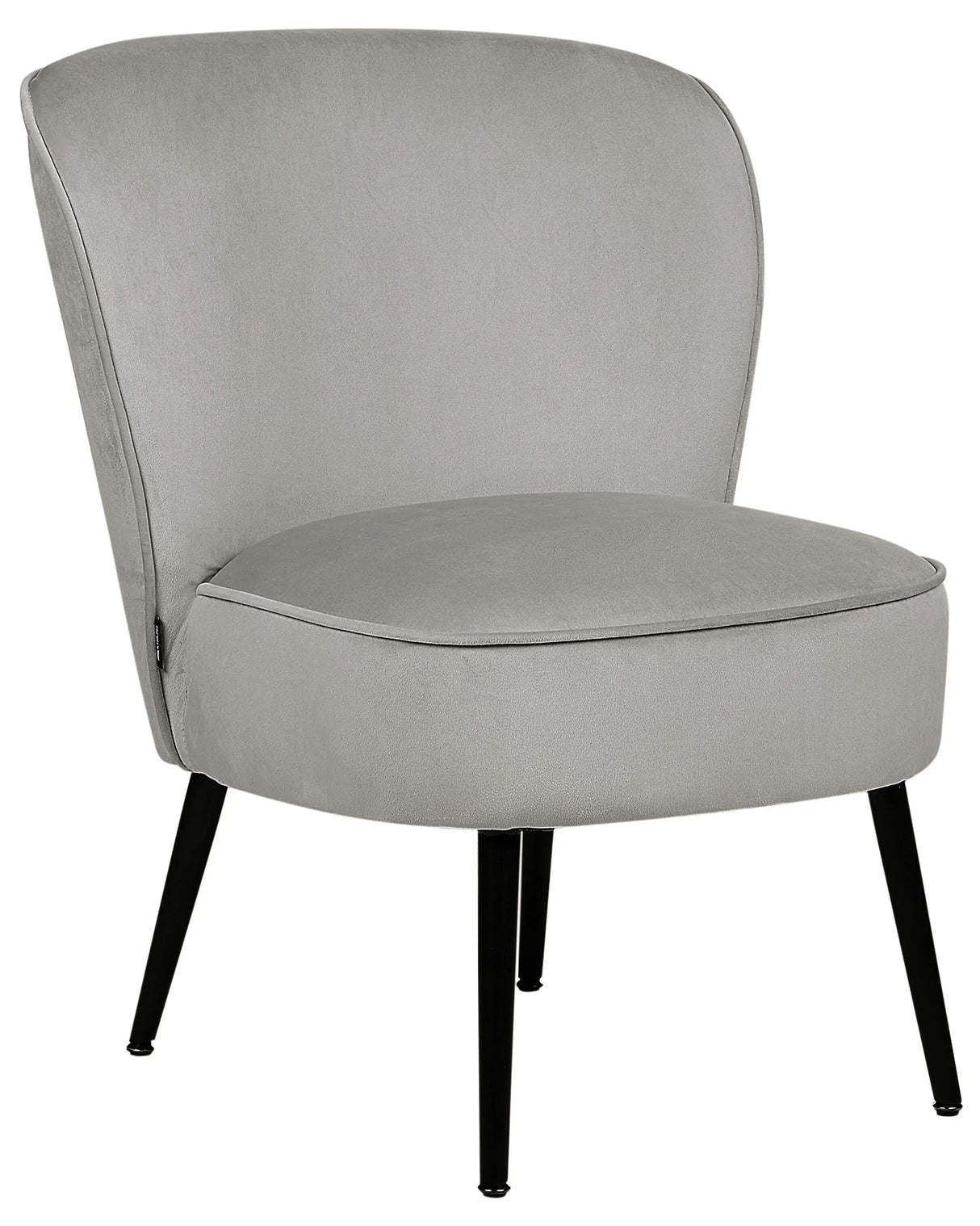 Armchair Light Grey Velvet Fabric Armless Accent Chair Armless Metal Legs Modern Design Living Room Bedroom Beliani