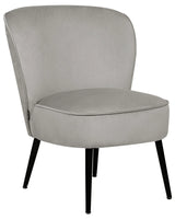 Armchair Light Grey Velvet Fabric Armless Accent Chair Armless Metal Legs Modern Design Living Room Bedroom Beliani