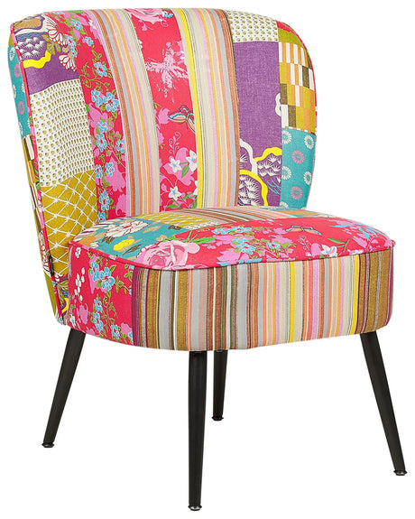 Armchair Multicolour Fabric Patchwork Armless Accent Chair Armless Metal Legs Modern Design Living Room Bedroom Beliani