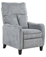 Reclining Armchair Grey Fabric Adjustable Back Pull-Out Footstool High Back Vintage Style Beliani