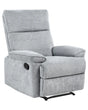 Fabric Armchair with Footrest Grey Polyester Modern Contemporary Style Beliani