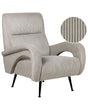 Armchair Grey Jumbo Cord Corduroy Upholstered Retro Style Beliani