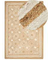 Area Rug Beige Jute 200 x 300 cm Braided Handmade Natural Boho Style Textile Beliani