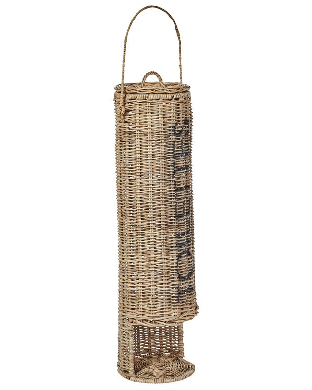 Toilet Paper Holder Natural Rattan 65 cm with Handle Metal Frame Bathroom Accessories Boho Design Beliani