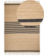 Area Rug Beige Jute 200 x 300 cm Braided Handmade Striped Pattern Natural Boho Style Textile Beliani