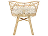 Bassinet Natural Rattan 87 x 55 x 92 cm Kids Bed Moses Basket with Cushion Decoration Accessory Boho Rustic Beliani