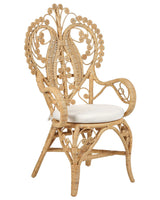 Peacock Chair Beige Natural Rattan Polyester Seat Pad Garden Outdoor Indoor Boho Beliani
