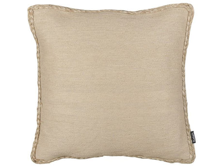 Decorative Cushion Beige Jute 45 x 45 cm Woven Removable with Zipper Braided Edging Boho Decor Accessories Beliani