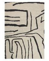 Area Rug Light Beige Black Polyester 160 x 230 cm Geometric Abstract Pattern Solid Colour Modern Minimalistic Living Room Rug Beliani