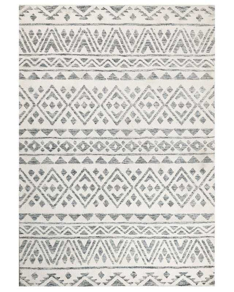 Area Rug Beige Grey Polyester 160 x 230 cm Geometric Pattern Solid Colour Modern Minimalistic Living Room Rug Beliani