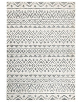 Area Rug Off-White Grey Polyester 160 x 230 cm Geometric Pattern Solid Colour Modern Minimalistic Living Room Rug Beliani