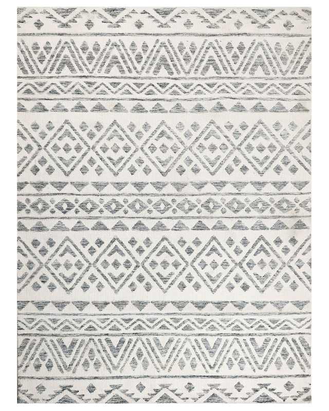 Area Rug Beige Grey Polyester 300 x 400 cm Geometric Pattern Solid Colour Modern Minimalistic Living Room Rug Beliani