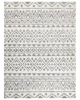 Area Rug Off-White Grey Polyester 300 x 400 cm Geometric Pattern Solid Colour Modern Minimalistic Living Room Rug Beliani