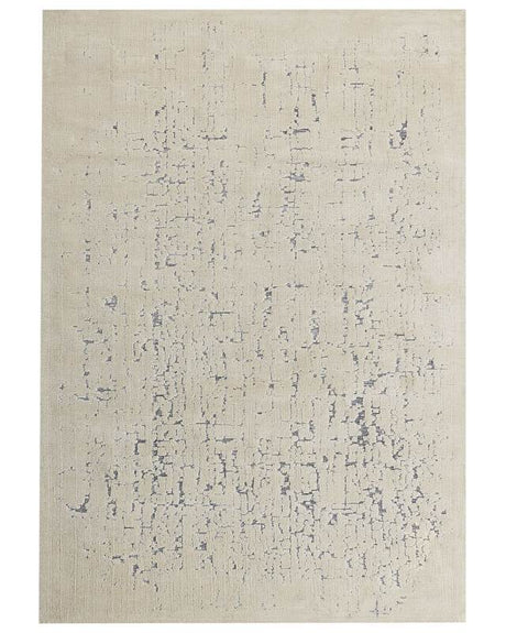 Area Rug Cream Beige Polyester 160 x 230 cm Distressed Effect  Pattern Solid Colour Modern Minimalistic Living Room Rug Beliani