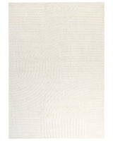 Area Rug Beige Wool 200 x 300 cm Abstract Pattern Motif Carved Living Room Bedroom Modern Minimalist Design Beliani