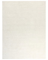Area Rug Beige Wool 300 x 400 cm Abstract Pattern Motif Carved Living Room Bedroom Modern Minimalist Design Beliani