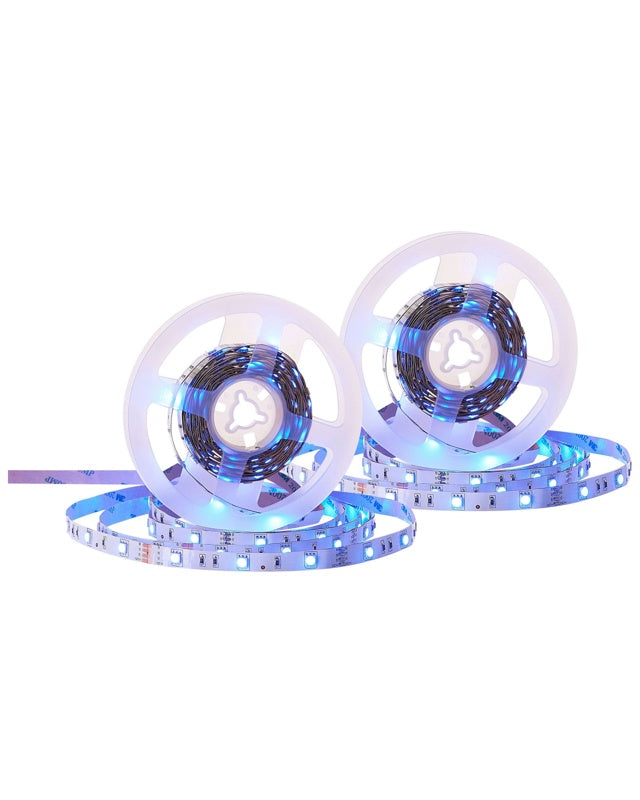 Set of 2 LED Strips Lights Multicolour 16 Colours Remote Control 5 meter KIKORI Beliani