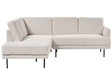 Right Hand Corner Sofa Polyester Light Beige 4-Seater Upholstered Metal Legs Woven Fabric Cushioned Back Minimalist Modern Beliani