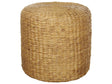 Pouf Natural Light Brown Water Hyacinth 40 cm Styrofoam Filling Ottoman Boho Style Living Room Beliani